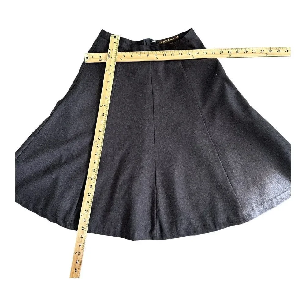 Barami Womens Skirt Wool A-line Midi Knee Length Brown Solid 00